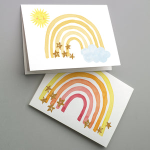 Cheerful Rainbow Greeting Cards - 24 Pack