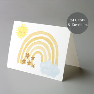Cheerful Rainbow Greeting Cards - 24 Pack
