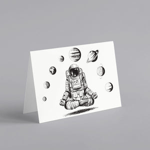 Meditating Astronaut Greeting Cards - 24 Pack