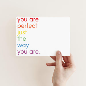 Perfect Just The Way You Are Rainbow Gay Pride Postcards - 32 Pack