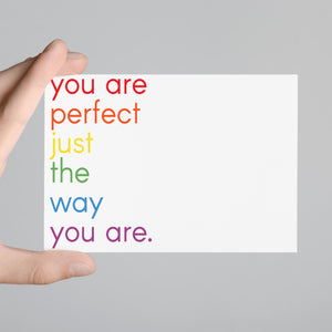 Perfect Just The Way You Are Rainbow Gay Pride Postcards - 32 Pack