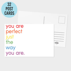 Perfect Just The Way You Are Rainbow Gay Pride Postcards - 32 Pack