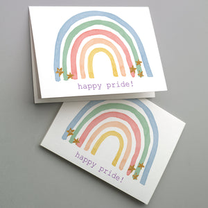 Happy Pride Pastel Rainbow Greeting Cards - 24 Pack