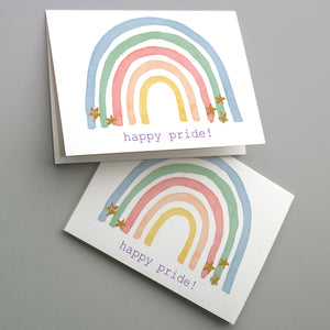Happy Pride Pastel Rainbow Greeting Cards - 24 Pack