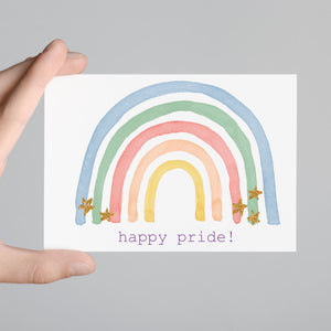 Happy Pride Pastel Rainbow Greeting Cards - 24 Pack