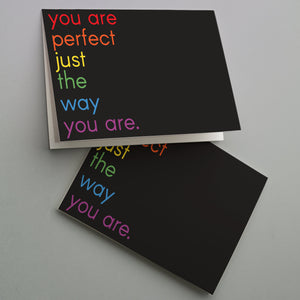 Perfect The Way You Are Black Rainbow Pride Cards - 24 Pack