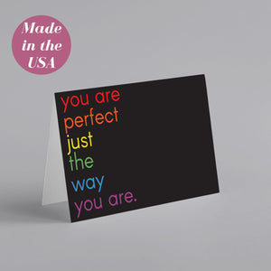 Perfect The Way You Are Black Rainbow Pride Cards - 24 Pack