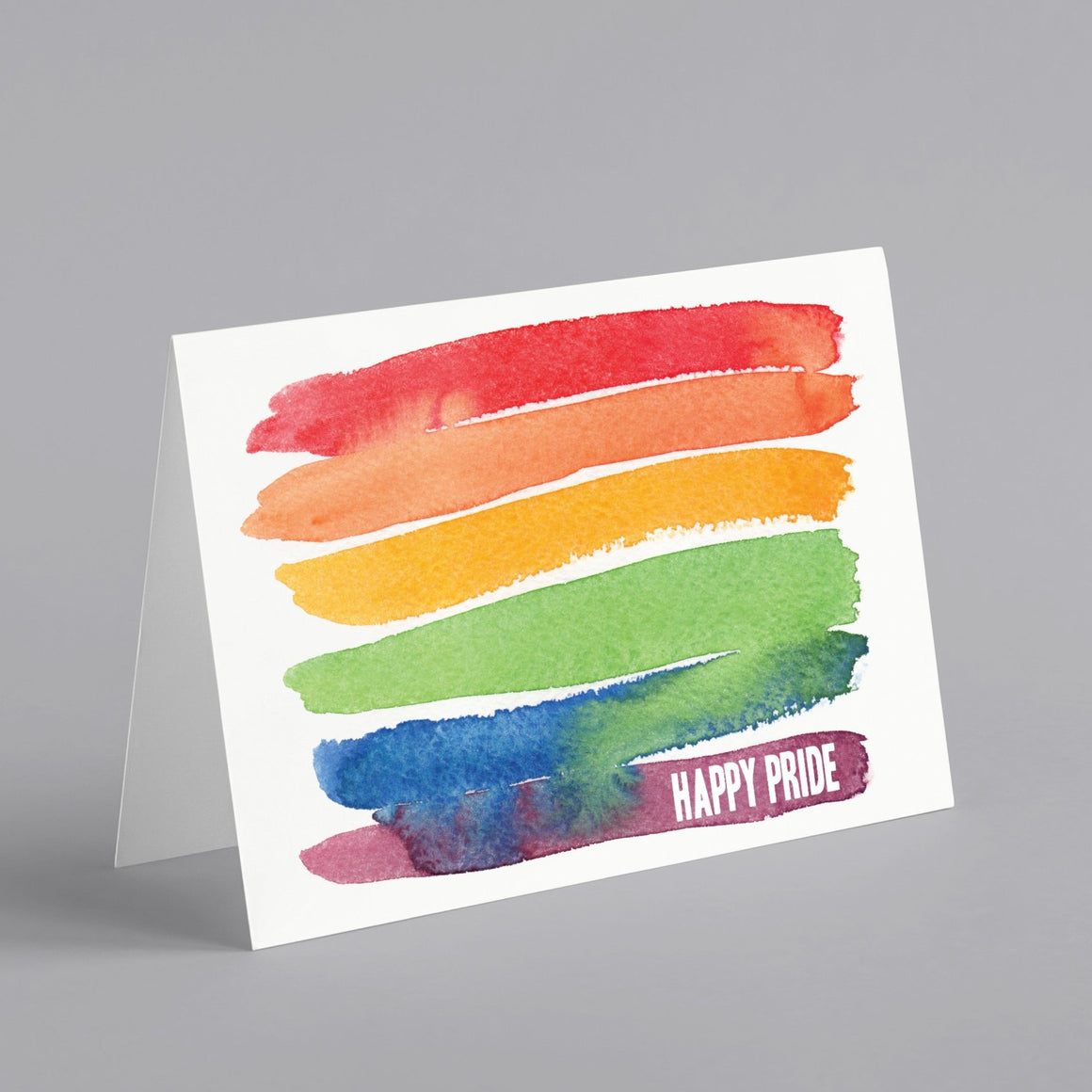 Watercolor Rainbow Happy Gay Pride Cards - 24 Pack