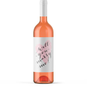 Proposal Wine Label Will You Marry Me Sticker Engagement Announcement Proposal Prop Printed Wine Bottle Label Engaged Gift for Her Love 9197