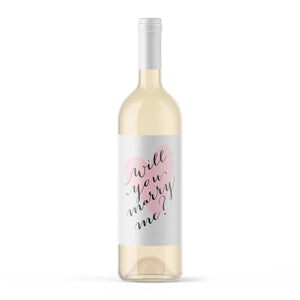 Proposal Wine Label Will You Marry Me Sticker Engagement Announcement Proposal Prop Printed Wine Bottle Label Engaged Gift for Her Love 9197
