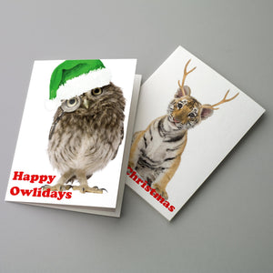 24 Baby Animals with Accessories Christmas Cards in 6 Adorable Designs + Envelopes