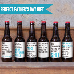 Father's Day Beer Labels for Dad - 6 Pack