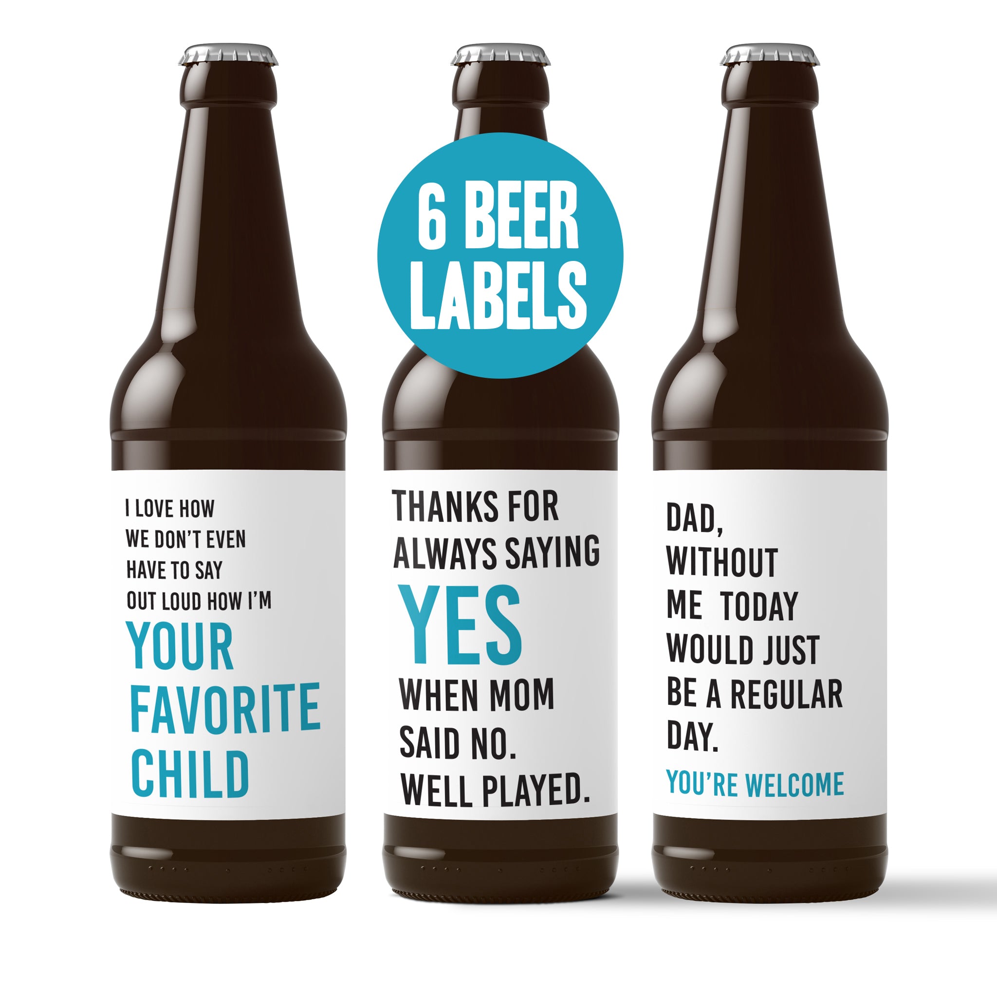 Funny Father's Day Beer Labels for Dad 6 Pack Beer Stickers - Ritzy Rose