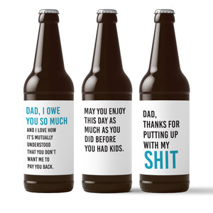 Father's Day Beer Labels for Dad - 6 Pack