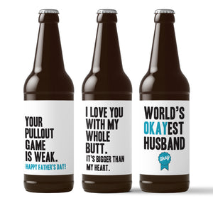 Father's Day Beer Labels for Husband - 6 Pack