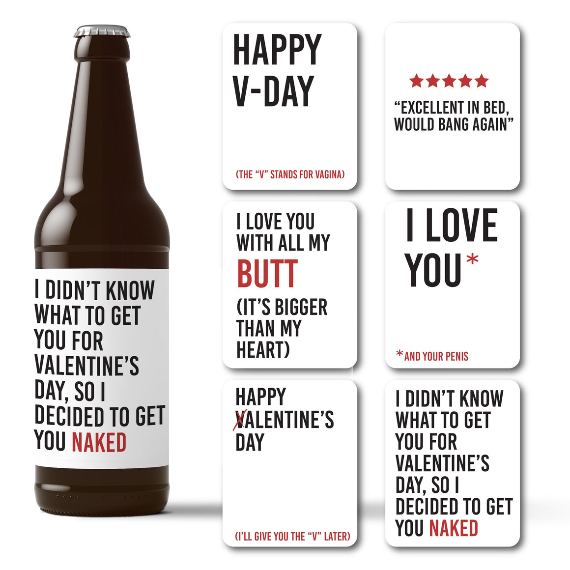 Naughty Valentine's Day Beer Labels - 6 Pack