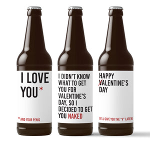 Naughty Valentine's Day Beer Labels - 6 Pack