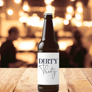 Dirty 30 Birthday Black Balloons Beer Labels - 6 Pack