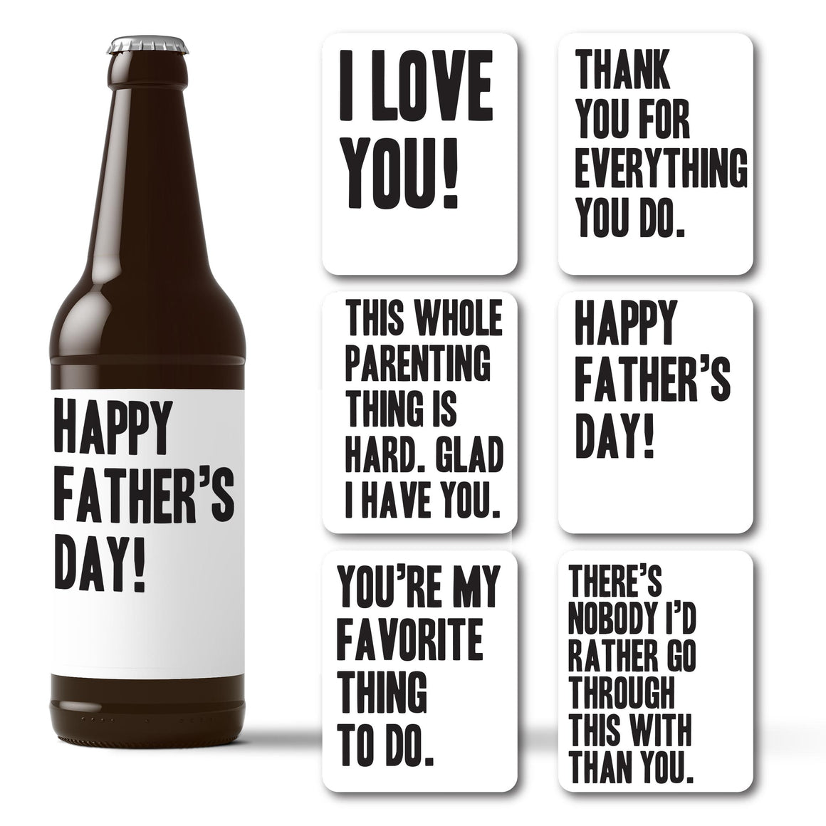Father's Day Beer Labels for Partner - 6 Pack