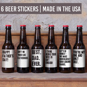 Father's Day Cheeky Beer Labels for Husband - 6 Pack