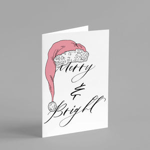 Girly Pink Holiday Christmas Cards - 24 Pack