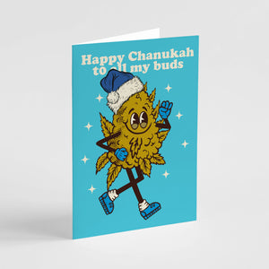 24 Hilarious Weed-Lover Chanukah Holiday Greeting Cards in 6 Fun Designs + Envelopes