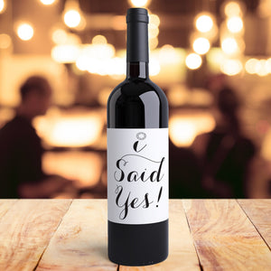 I Said Yes Wine Bottle Label Engagement Announcement Proposal Gift | Bridal Shower Decor | Engagement Party Decorations | Proposal Prop 9145