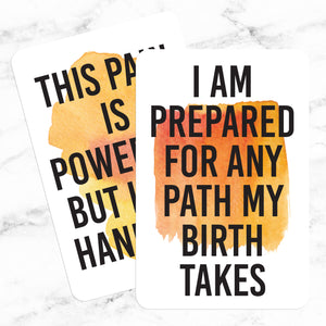Birth Affirmations | 16 Cards for Positive Labor & Childbirth