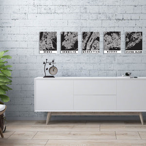 New York City 5 Boroughs Wall Prints - 6 Prints