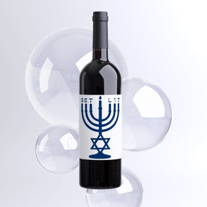 Hanukkah Wine Bottle Labels - 4 Pack