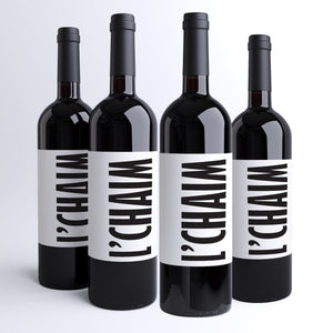 L'Chaim Wine Labels - 4 Pack