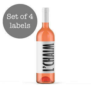 L'Chaim Wine Labels - 4 Pack