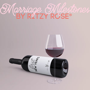 Marriage Milestone Wine Bottle Labels Bridal Shower Gift | 8 Pack