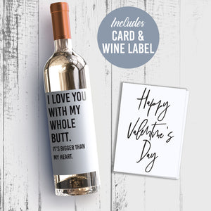 Naughty Valentine's Day Wine Label + Card