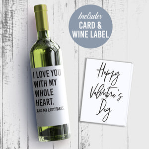 Naughty Valentine's Day Wine Label + Card