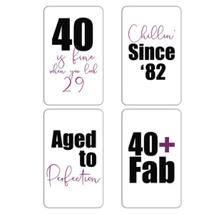 40th Birthday Party Wine Labels - 4 Pack