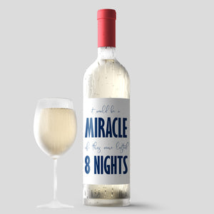 Funny Hanukkah Wine Labels - 8 Pack