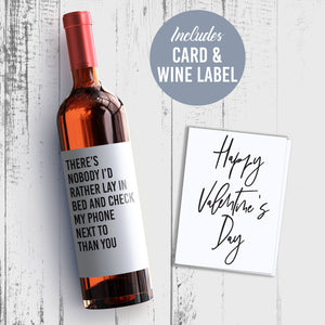 Funny Valentine's Day Wine Label + Card