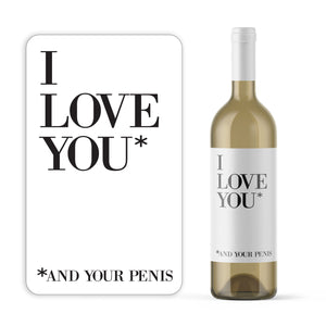 Naughty Valentine's Day Wine Label + Card for Him