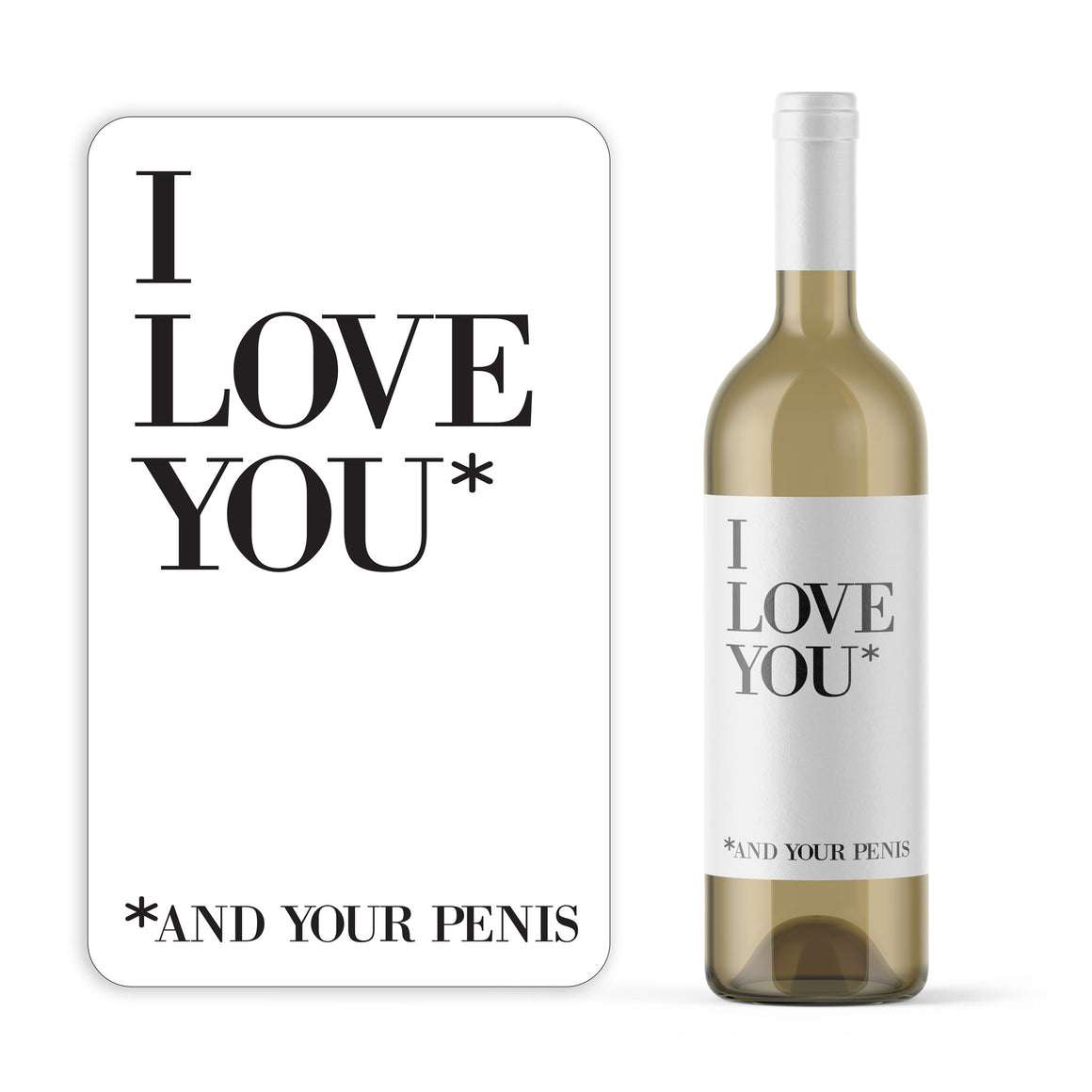 Naughty Valentine's Day Wine Label + Card for Him