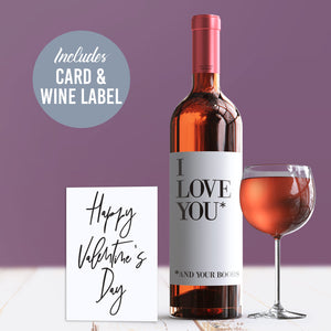 Naughty Valentine's Day Wine Label + Card For Her