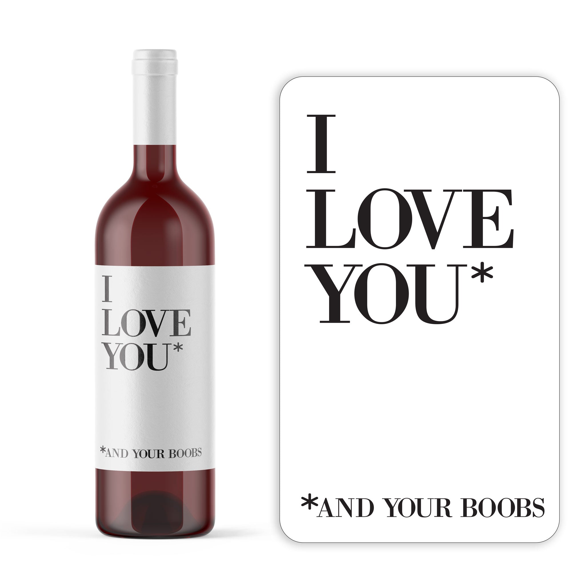Naughty Valentine's Day Wine Label + Card for Her I Love Your