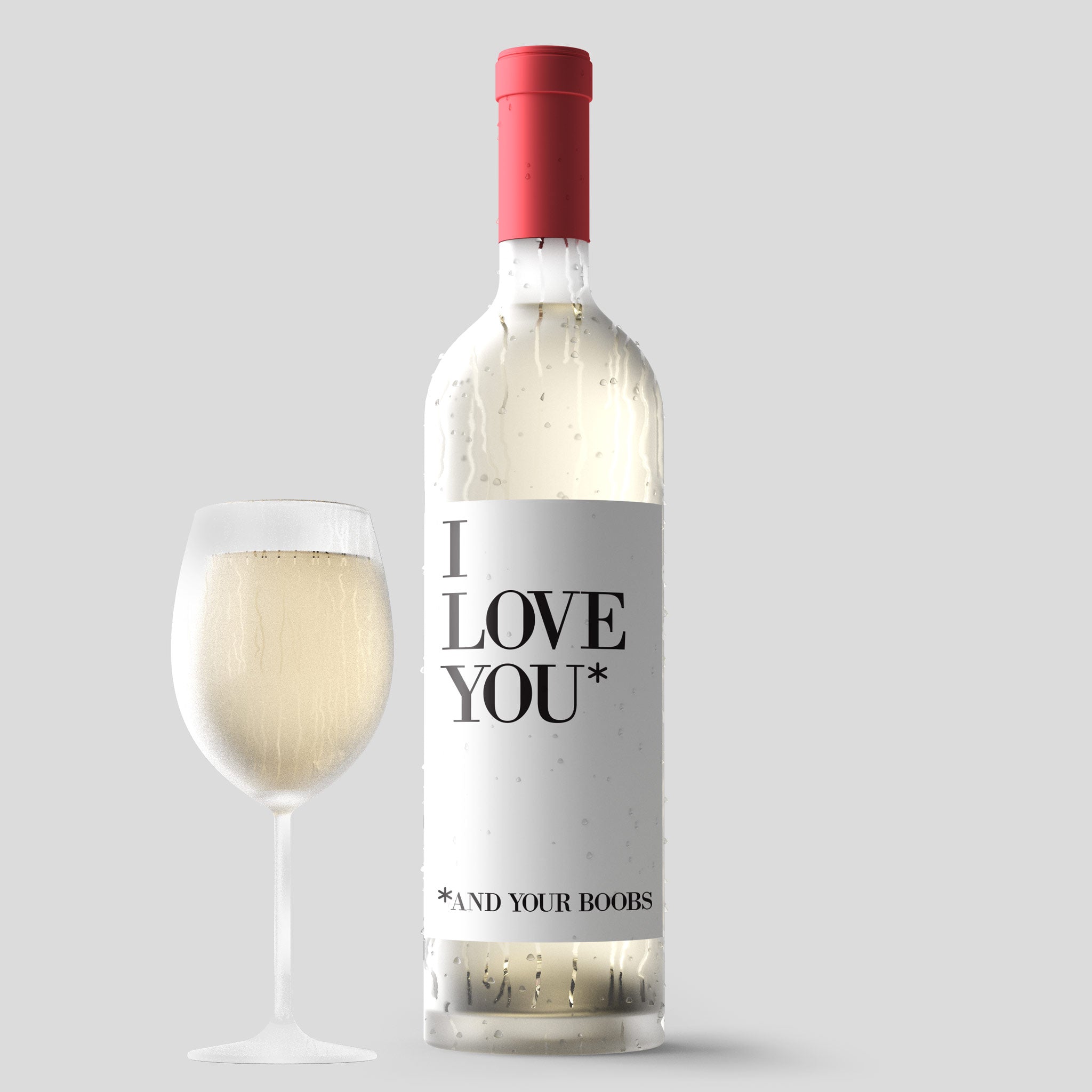 Naughty Valentine's Day Wine Label + Card for Her I Love Your Boobs - Ritzy  Rose