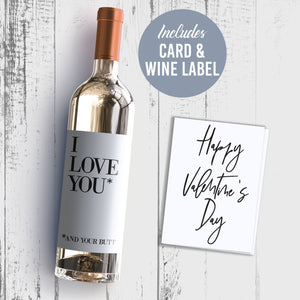 Naughty Valentine's Day Wine Label + Card