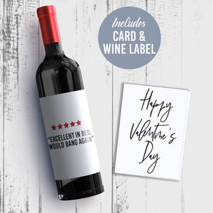 Funny Valentine's Day Wine Label + Card