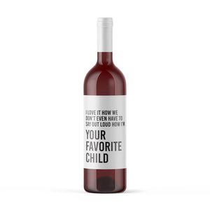 Your Favorite Child Mother's Day Wine Label + Card