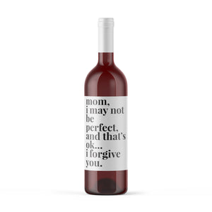 I May Not Be Perfect Mother's Day Wine Label + Card