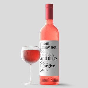 I May Not Be Perfect Mother's Day Wine Label + Card