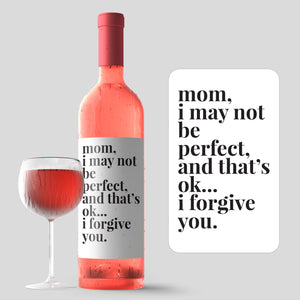 I May Not Be Perfect Mother's Day Wine Label + Card