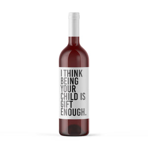 Funny For Mom Mother's Day Wine Label + Card